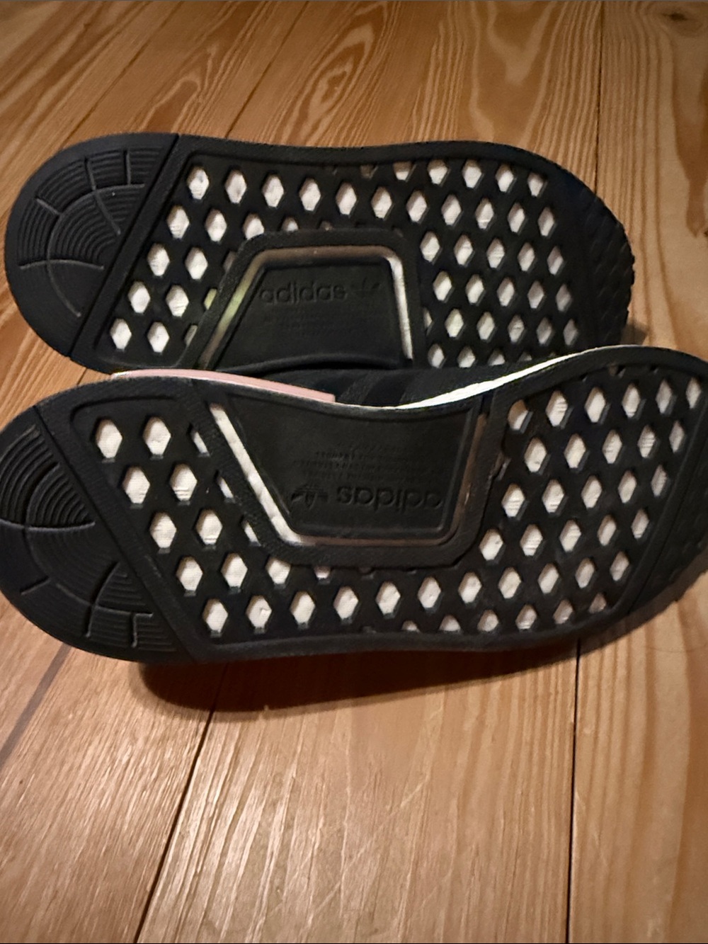 adidas Black Knit Sneakers with Pink and White Accents - Picture 4 of 5